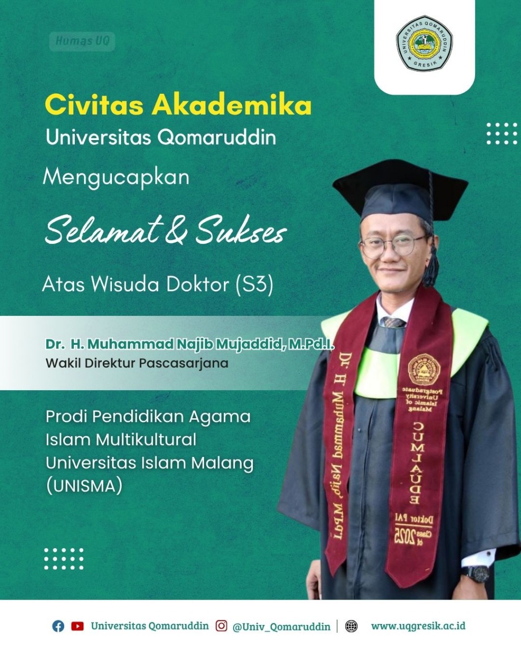 Selamat & Sukses Atas Wisuda Doktor (S3)